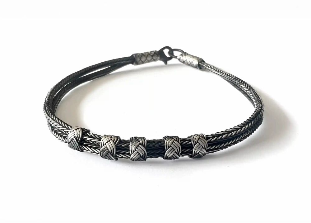 Bracelets - BRACELET TRESSE - ARGENT - FAIT MAIN - HOMME&FEMME Proposé en 2 tailles 18cm et 20cm. - KARAWAN AUTHENTIC