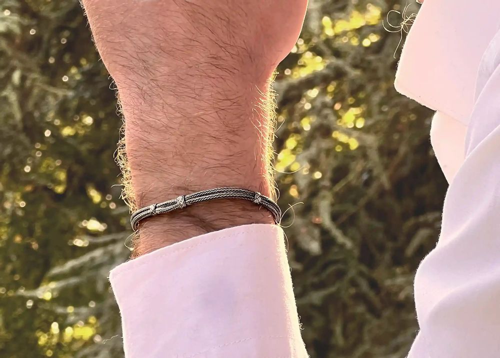 Bracelets - BRACELET TRESSE - ARGENT - FAIT MAIN - HOMME&FEMME Proposé en 2 tailles 18cm et 20cm. - KARAWAN AUTHENTIC