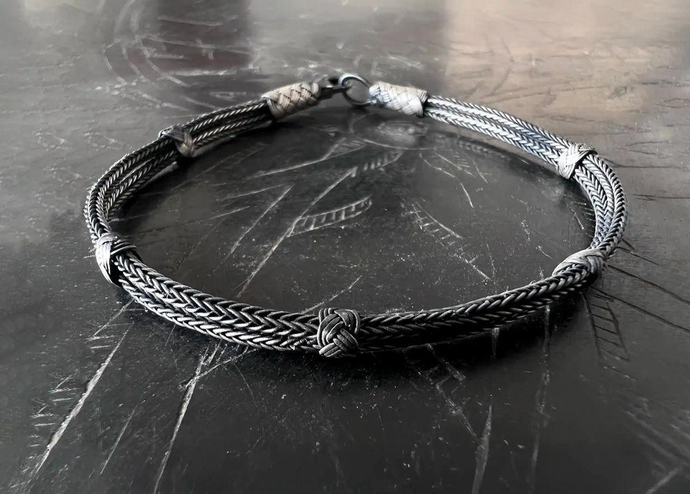 Bracelets - BRACELET TRESSE - ARGENT - FAIT MAIN - HOMME&FEMME Proposé en 2 tailles 18cm et 20cm. - KARAWAN AUTHENTIC
