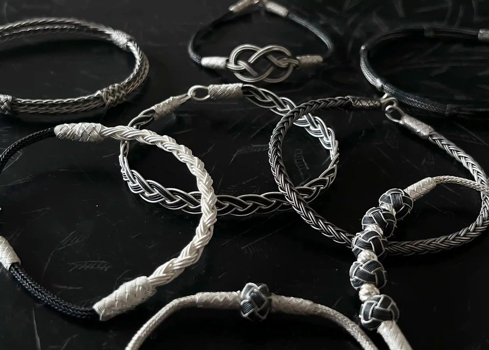 Bracelets - ROUND BRAID BRACELET - SILVER AND OXIDIZED SILVER - HANDMADE - MEN&WOMEN - KARAWAN AUTHENTIC