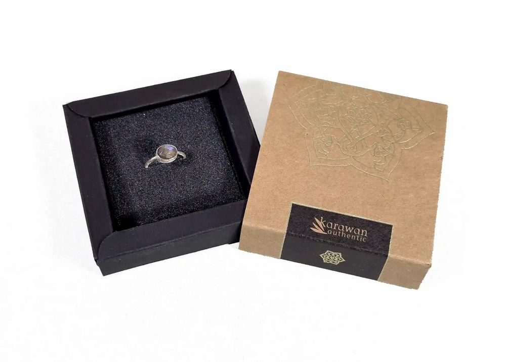 Bijoux - BAGUE "DROP" ARGENT 925 LABRADORITE - KARAWAN AUTHENTIC