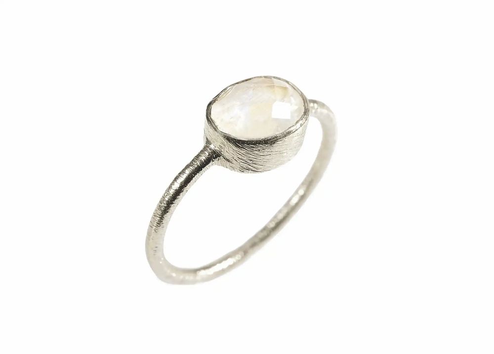 Bijoux - BAGUE "DROP" ARGENT 925 PIERRE DE LUNE - KARAWAN AUTHENTIC