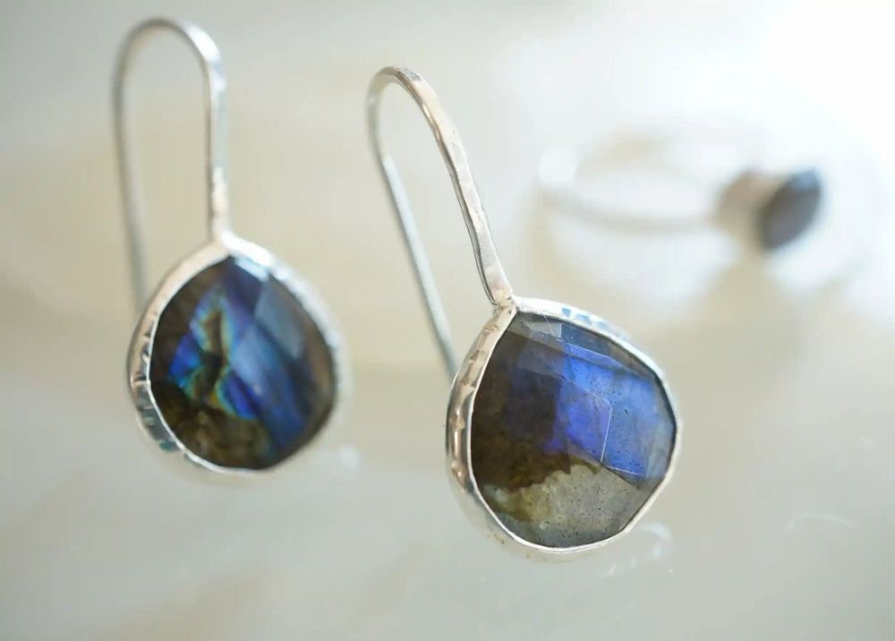 Jewelry - SILVER\" DROP\” LABRADORITE EARRINGS - KARAWAN AUTHENTIC