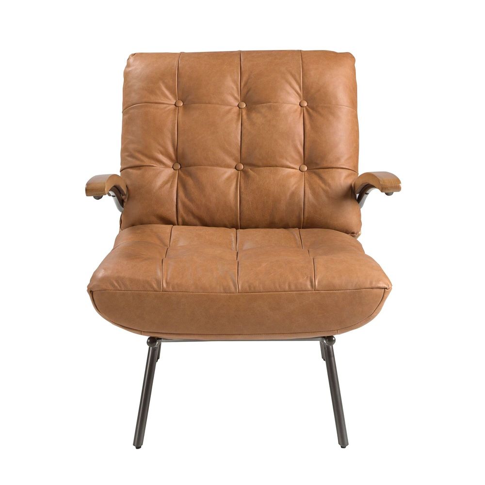 Armchairs - Brown leather and ash armchair - ANGEL CERDÁ