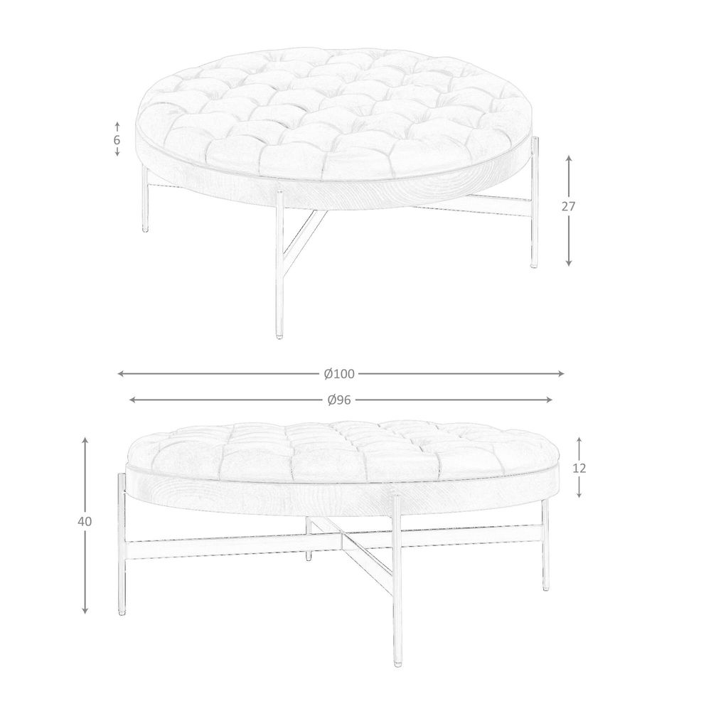 Tables basses - Table basse ronde en cuir brun foncé, noyer et acier foncé - ANGEL CERDÁ