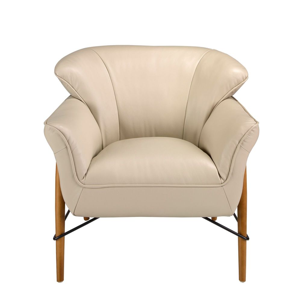 Fauteuils - Fauteuil en cuir sable - ANGEL CERDÁ