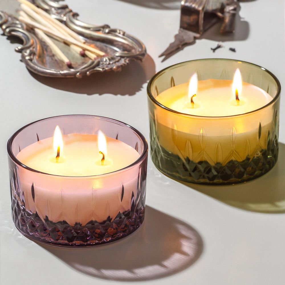 Candles - Dark Pastel Plum - Vanilla Scented Candle Double Wick 130 g. - RUBY