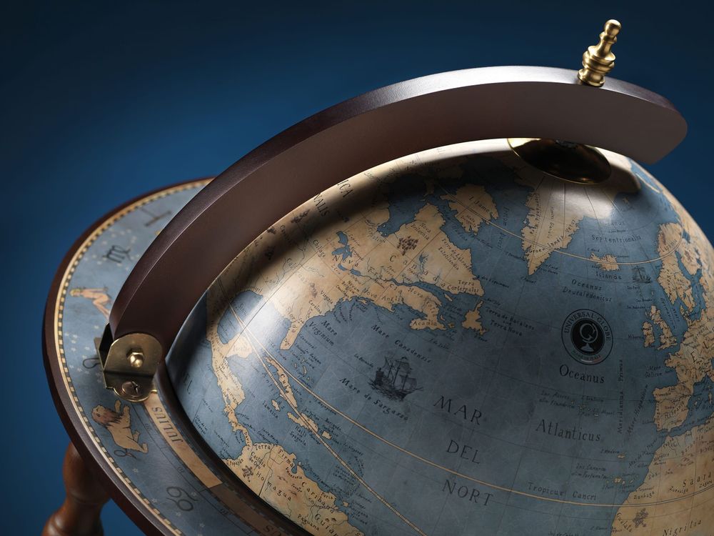 Trolleys - Zoffoli Bar Globe Da Vinci Blue Dust d.40cm - ZOFFOLI MAPPAMONDI