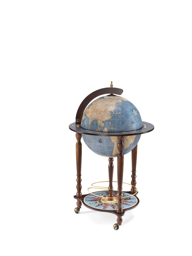 Trolleys - Zoffoli Bar Globe Da Vinci Blue Dust d.40cm - ZOFFOLI MAPPAMONDI