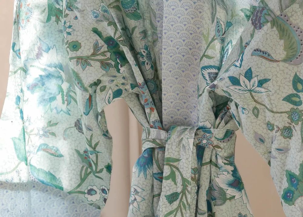 Apparel - KIMONO BLUE GARDEN - KARAWAN AUTHENTIC