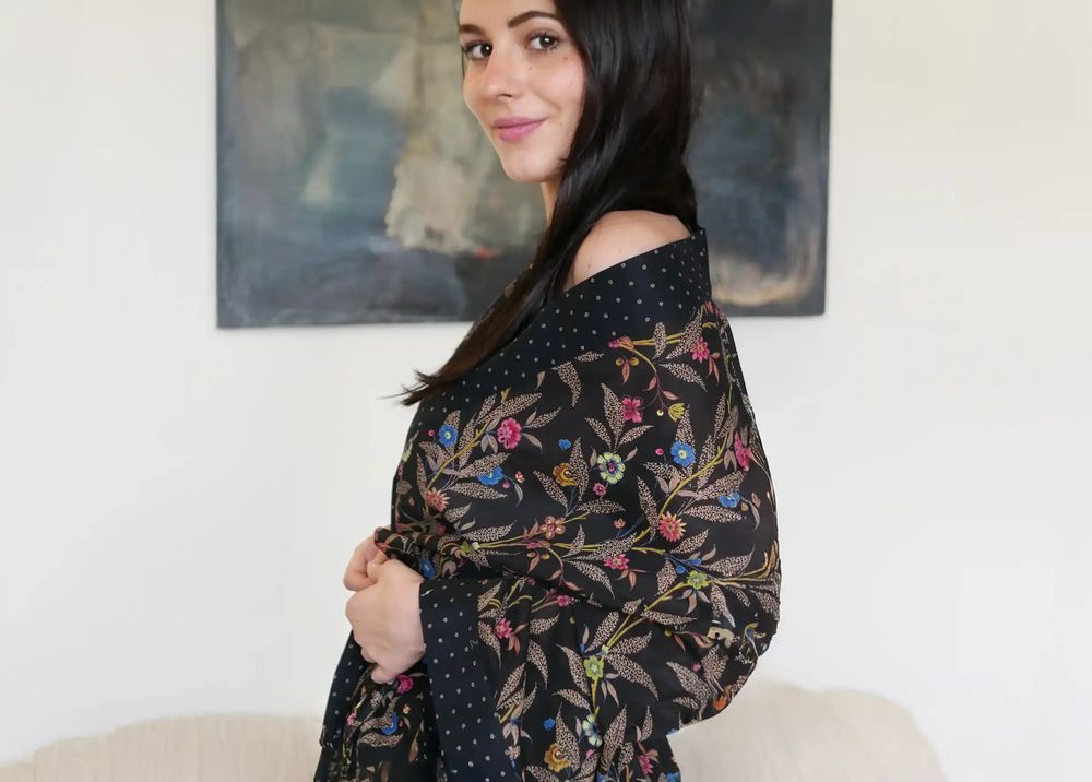 Prêt-à-porter - KIMONO BLACK FLOWER - KARAWAN AUTHENTIC