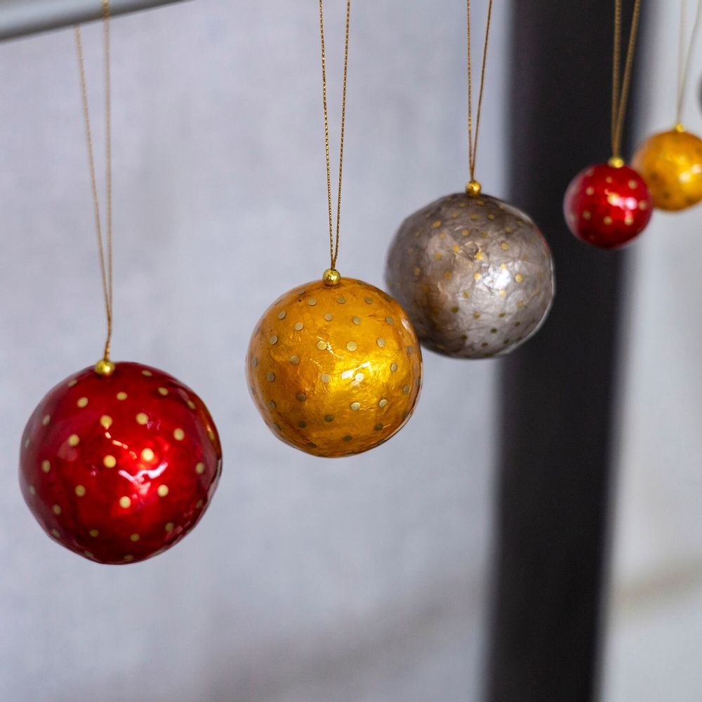 Autres décorations de Noël - Boules de Noël à pois - KINTA