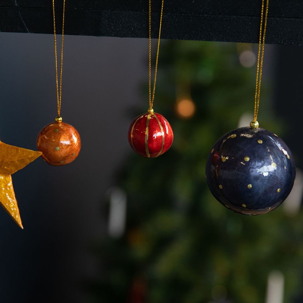 Autres décorations de Noël - Boules de Noël à pois - KINTA