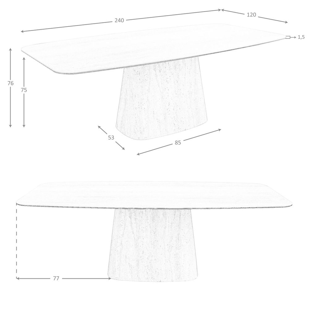 Dining Tables - Oval barrel dining table in porcelain marble - ANGEL CERDÁ