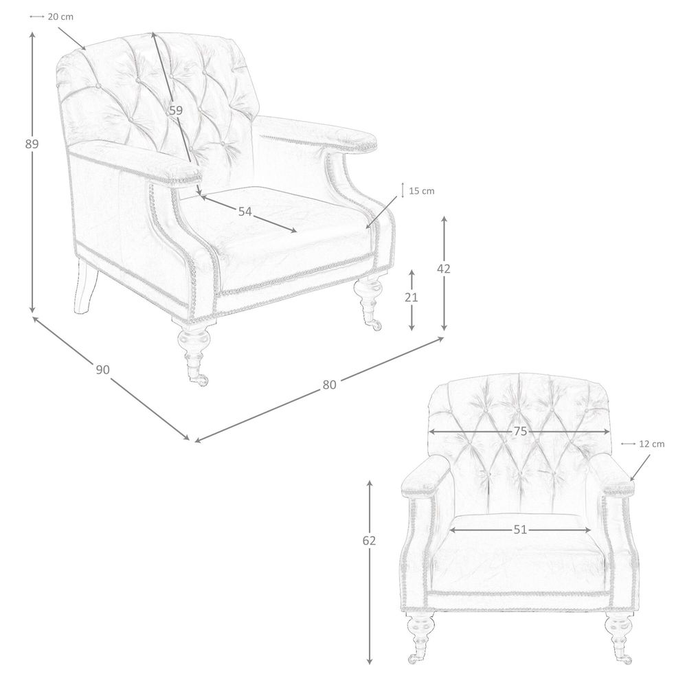 Armchairs - Cognac brown leather Chester armchair - ANGEL CERDÁ