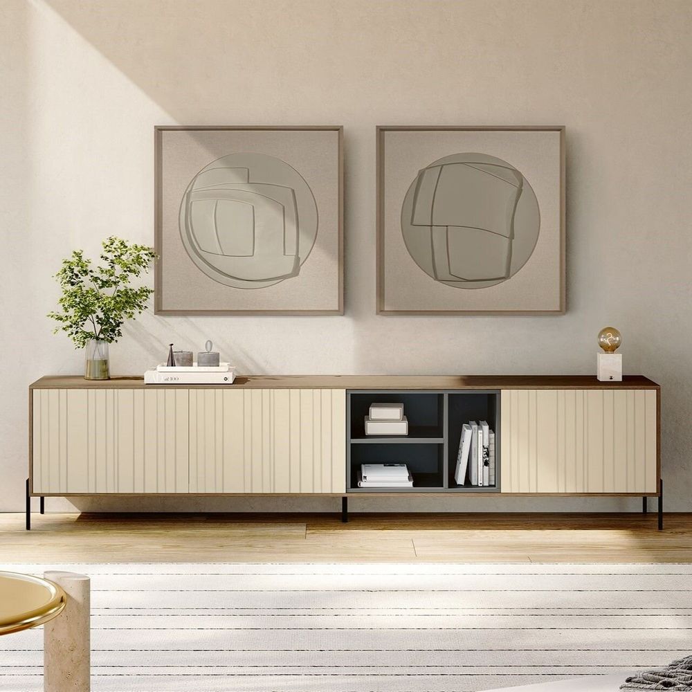 Services - 'Esquisto 04 Circular Moka' - Œuvre originale - 110x110cm - PERSPECTIVA 10