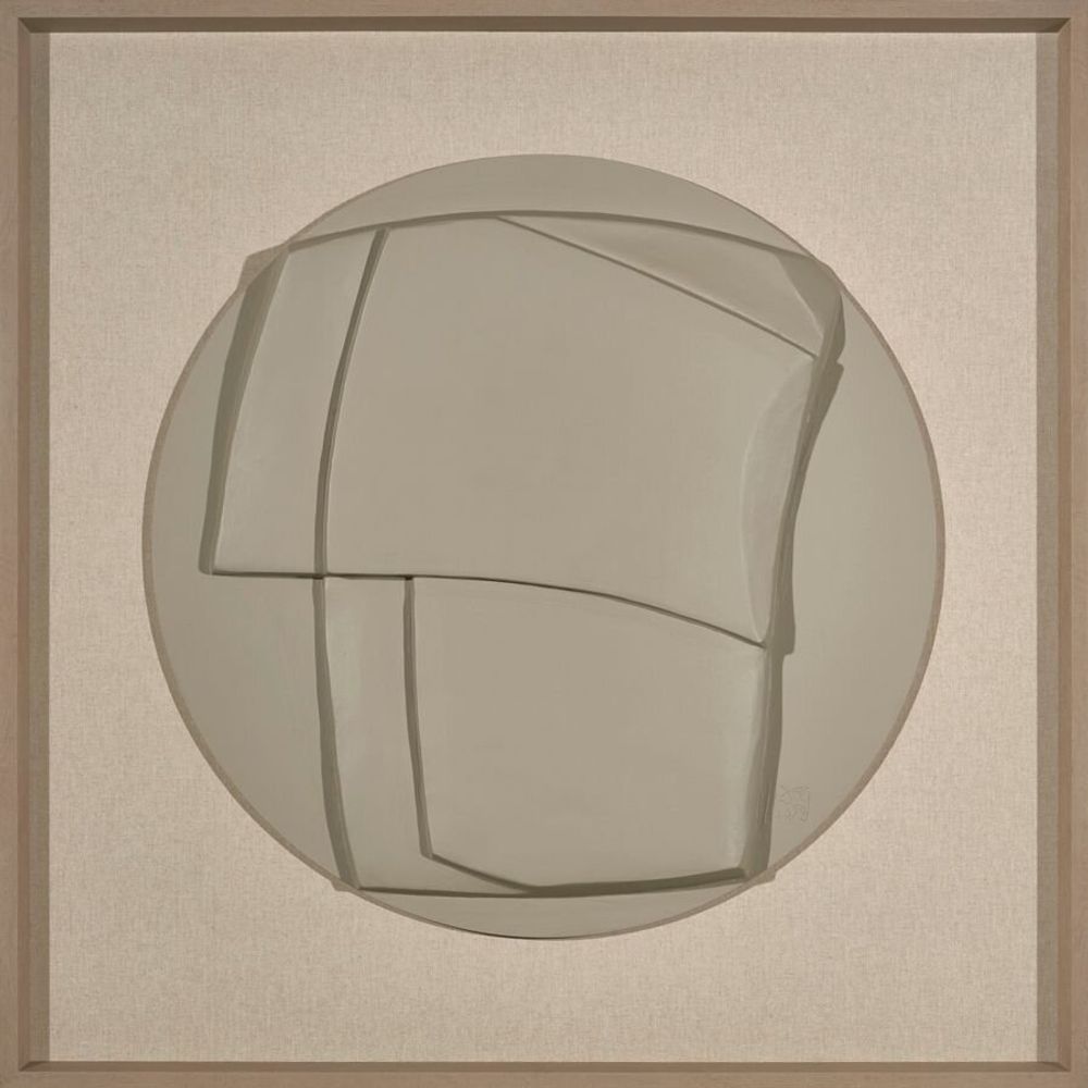 Services - 'Esquisto 04 Circular Moka' - Œuvre originale - 110x110cm - PERSPECTIVA 10