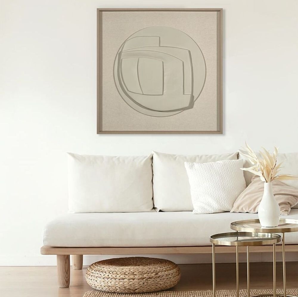 Services - 'Esquisto 01 Circular Gris' - Original Painting - 110x110cm - PERSPECTIVA 10