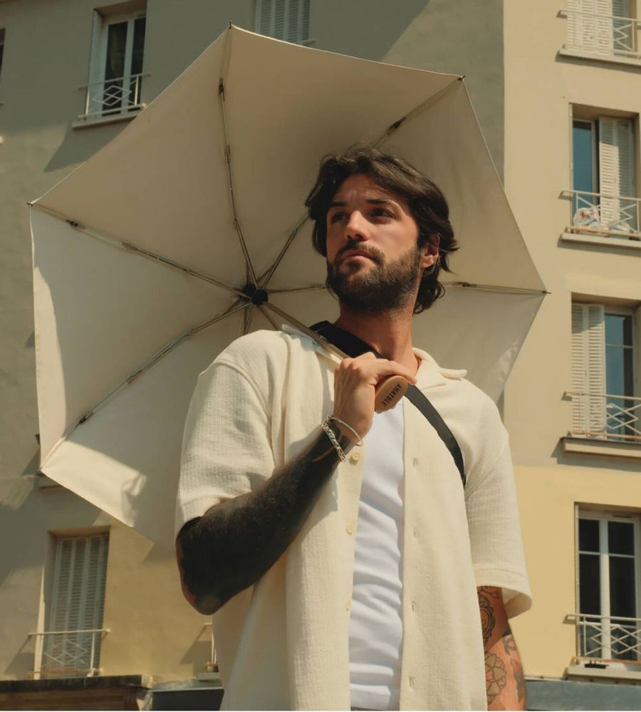 Apparel - UV protection compact umbrella – Sun & Rain – Stone Blue – Victor - ANATOLE