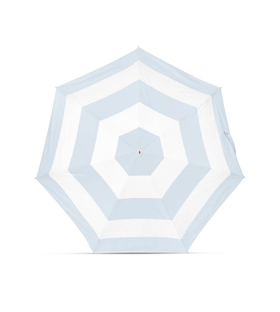 Cosmétiques - Mini parapluie-ombrelle anti-UV – Rayures Bleu Perle - Orionis - ANATOLE