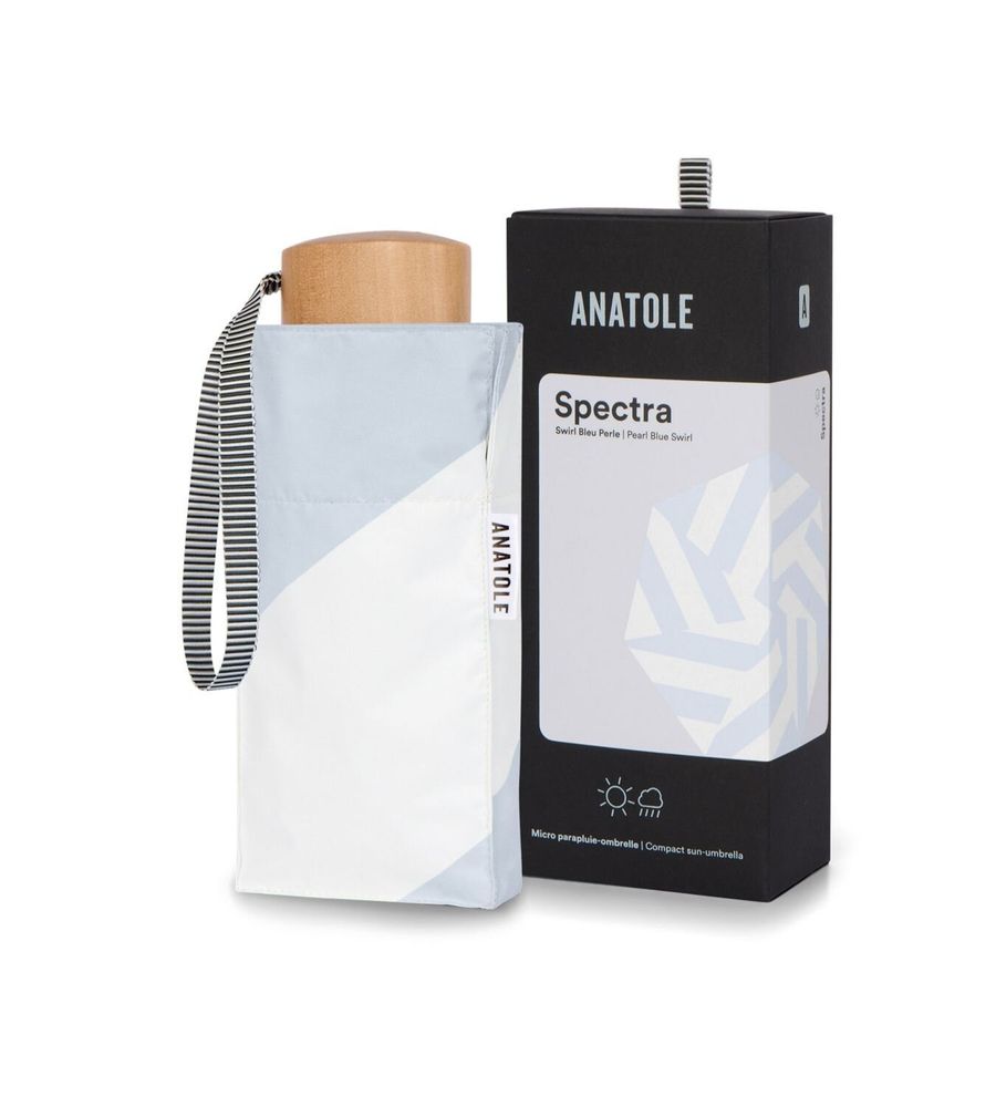 Cosmétiques - Mini parapluie-ombrelle anti-UV – Swirl Bleu Perle – Spectra - ANATOLE