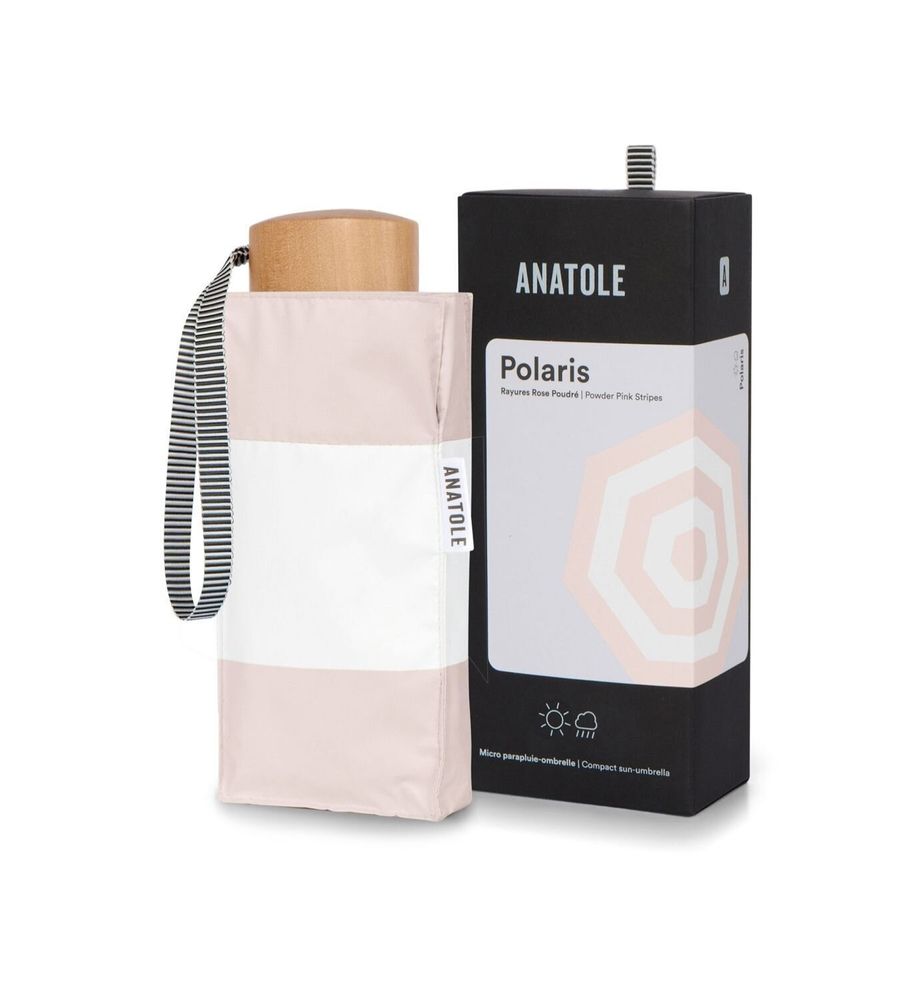 Apparel - UV protection compact umbrella - Powder Pink Stripes – Polaris - ANATOLE