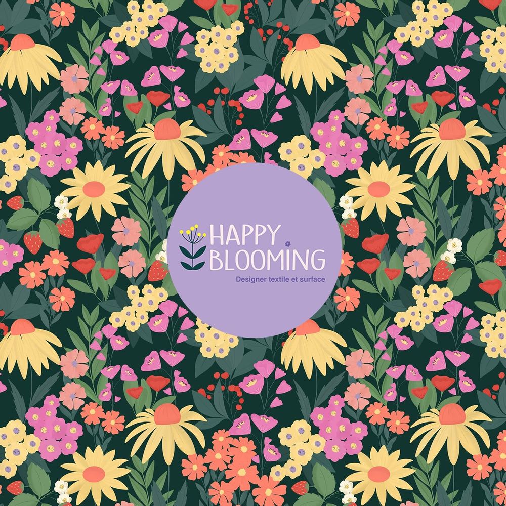 Papiers peints - Motifs exclusifs - all over ou placés - HAPPY BLOOMING