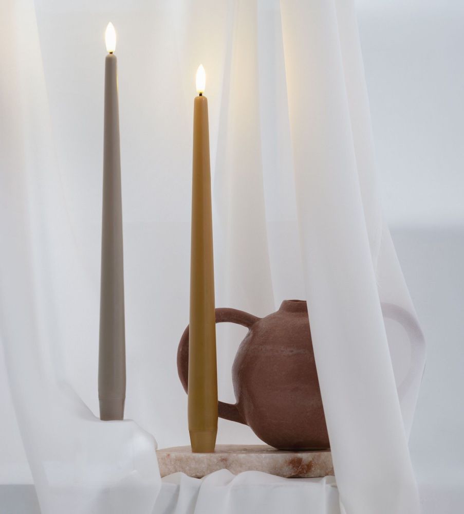 LED modules - Seasonal Colours LED Taper Candles Silk (Two Pack) - MOODS & MORE