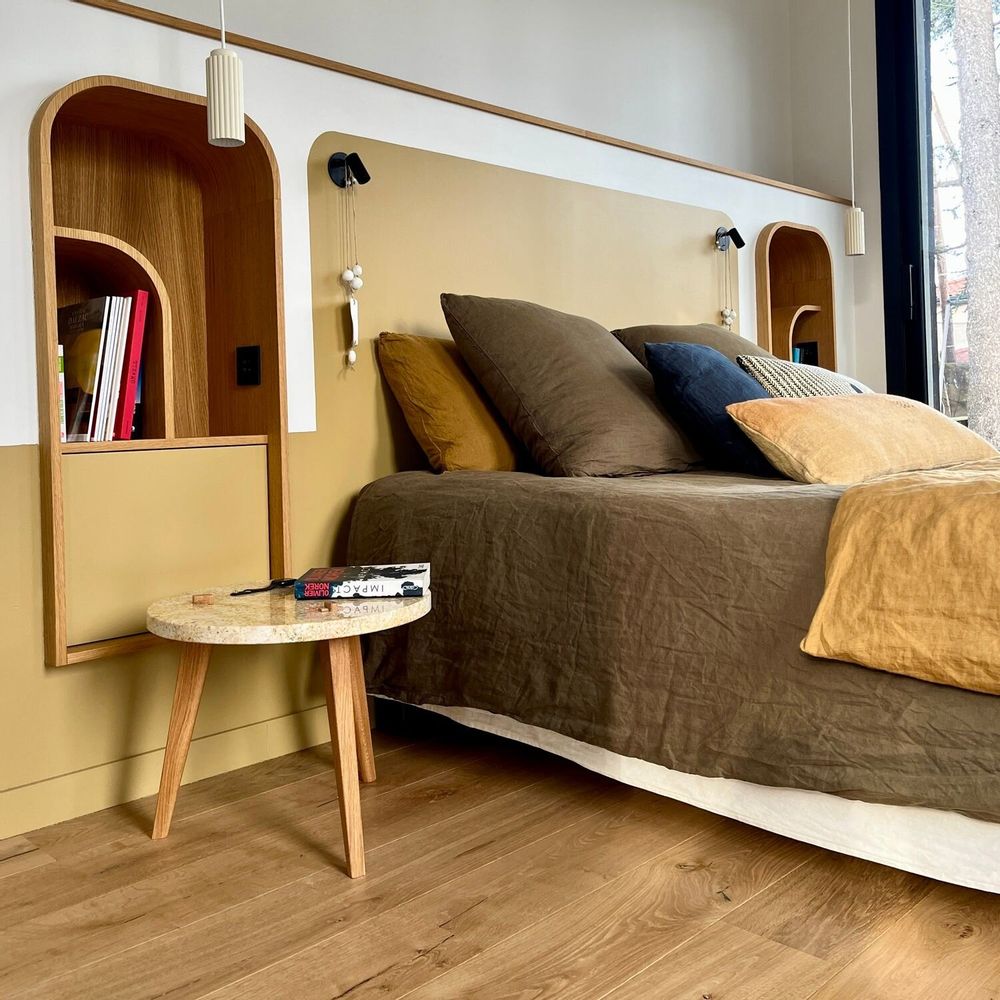 Tables basses - Table basse plateau en marbre doré - A 3 pattes - Diamètre 50cm - C'EST BIEN FAIT