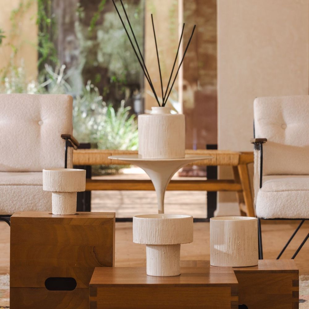 Decorative objects - Strié White - CÔTÉ BOUGIE MARRAKECH