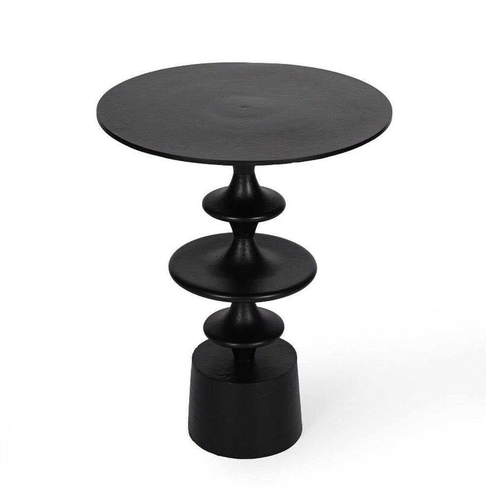 Tables basses - TABLE RONDE NOIR MAT D45x56h - FANCY