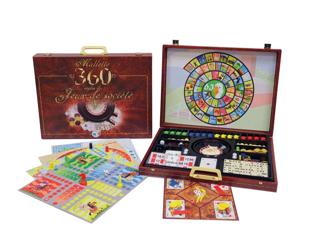 Jeux enfants - Mallette multi-jeux de société avec 360 règles de jeux - FERRIOT CRIC