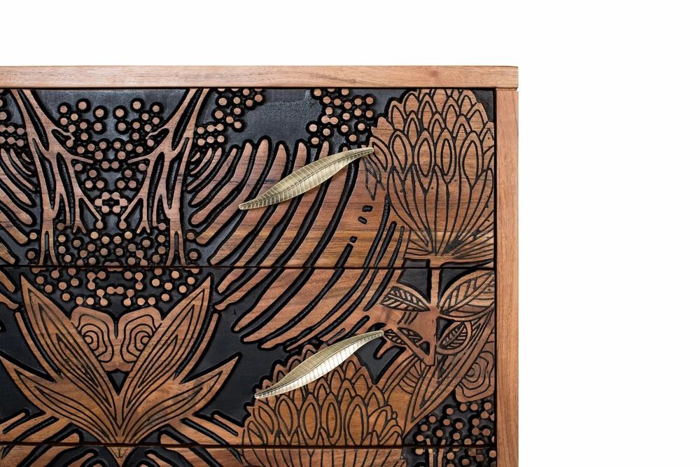 Chests of drawers - Acacia wood and metal chest of drawers - GINER Y COLOMER