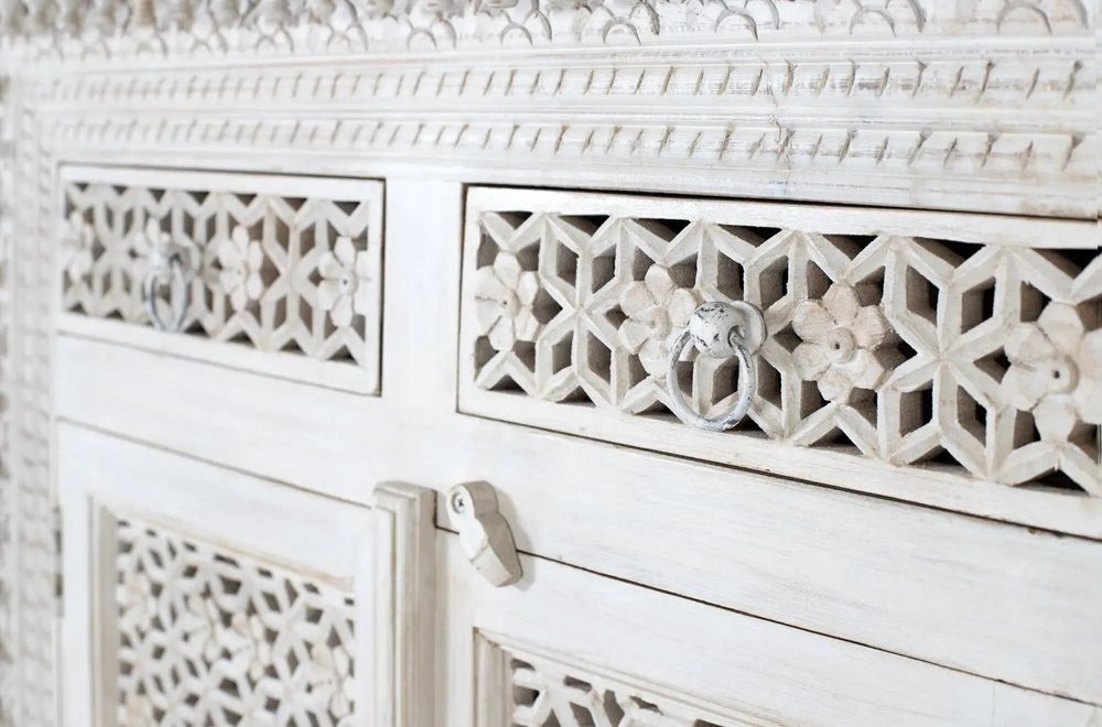 Buffets - Buffet en bois manguier blanc vieilli - GINER Y COLOMER