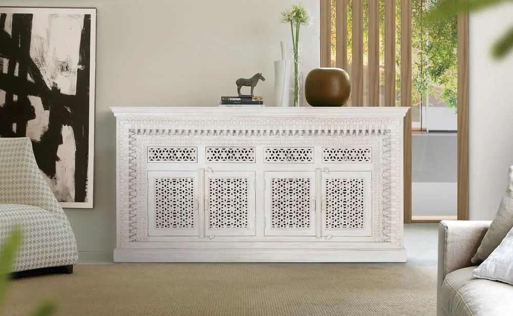 Buffets - Buffet en bois manguier blanc vieilli - GINER Y COLOMER