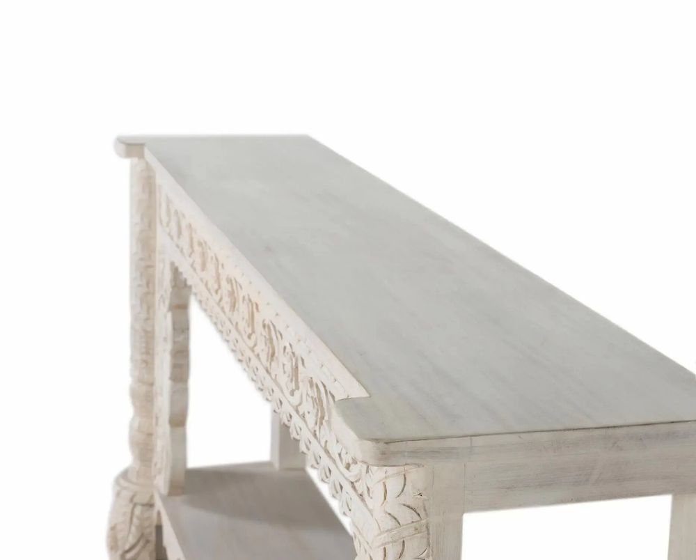 Consoles - Console en bois manguier blanc vieilli - GINER Y COLOMER