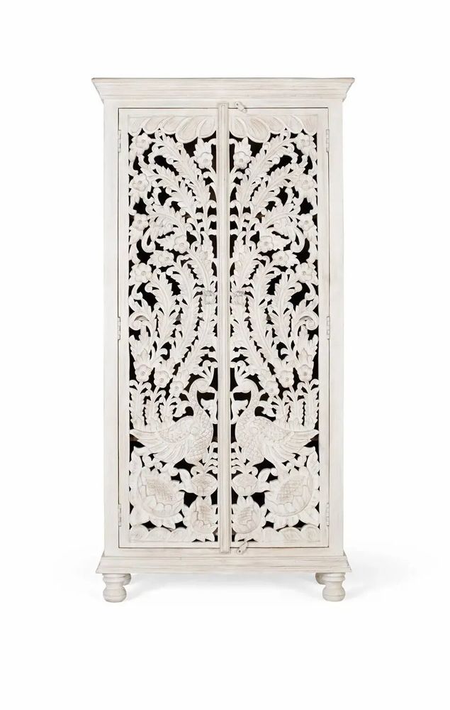Armoires - Armoire en bois manguier blanc vieilli - GINER Y COLOMER