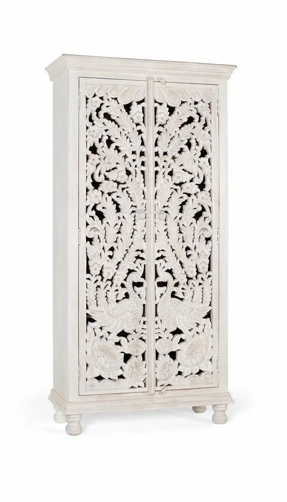 Armoires - Armoire en bois manguier blanc vieilli - GINER Y COLOMER