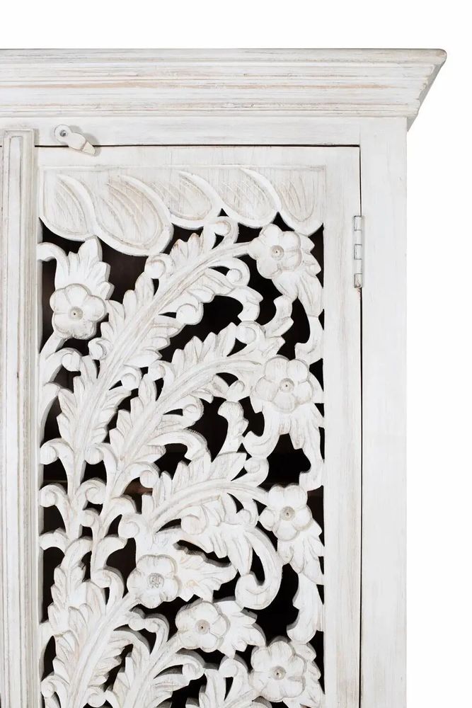 Armoires - Armoire en bois manguier blanc vieilli - GINER Y COLOMER