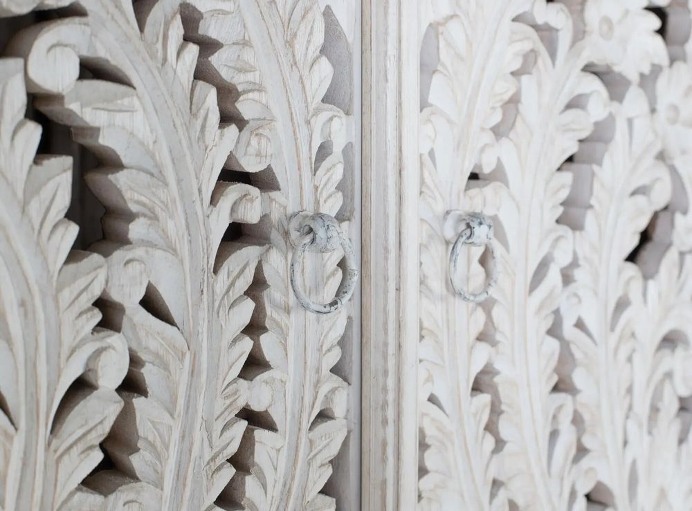 Armoires - Armoire en bois manguier blanc vieilli - GINER Y COLOMER