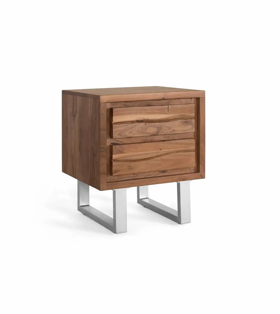 Night tables - Acacia wood and metal bedside table - GINER Y COLOMER