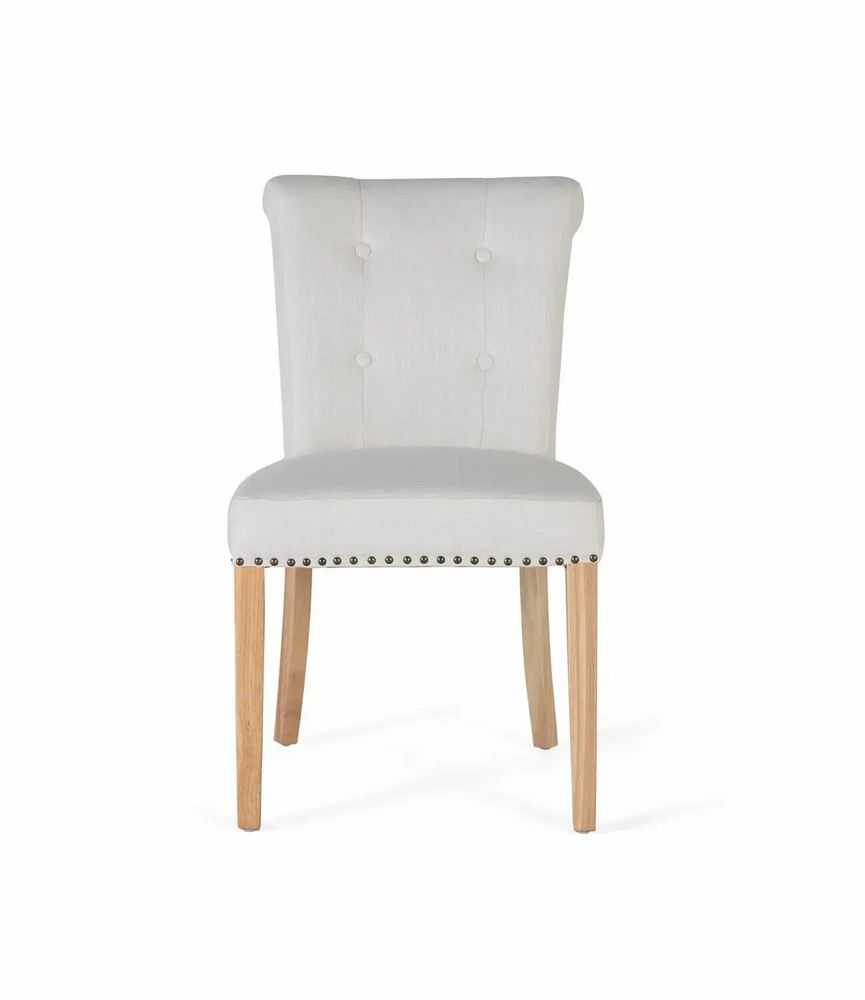 Chairs - Set of 4 beige fabric and wood chairs - GINER Y COLOMER