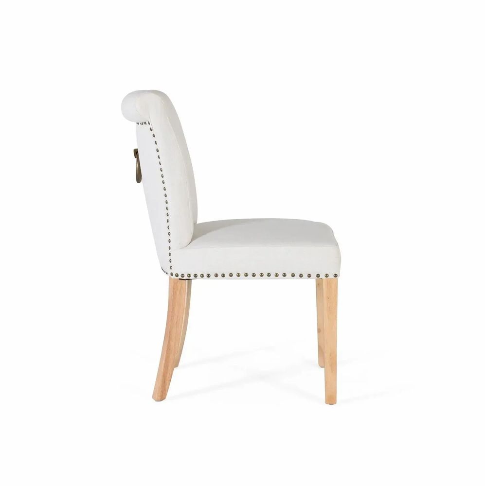 Chairs - Set of 4 beige fabric and wood chairs - GINER Y COLOMER