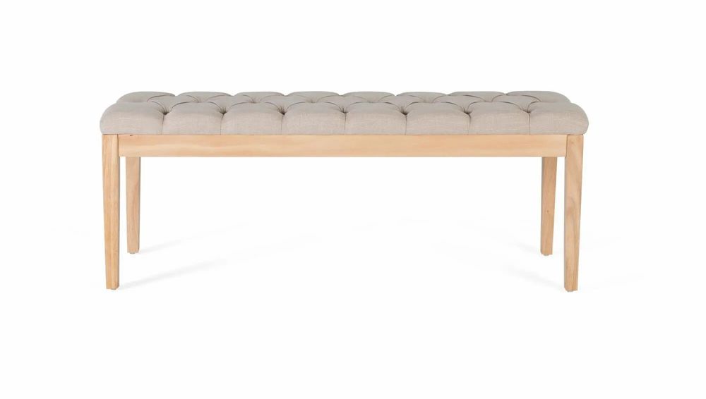 Wardrobe - Natural pine and beige fabric bench - GINER Y COLOMER