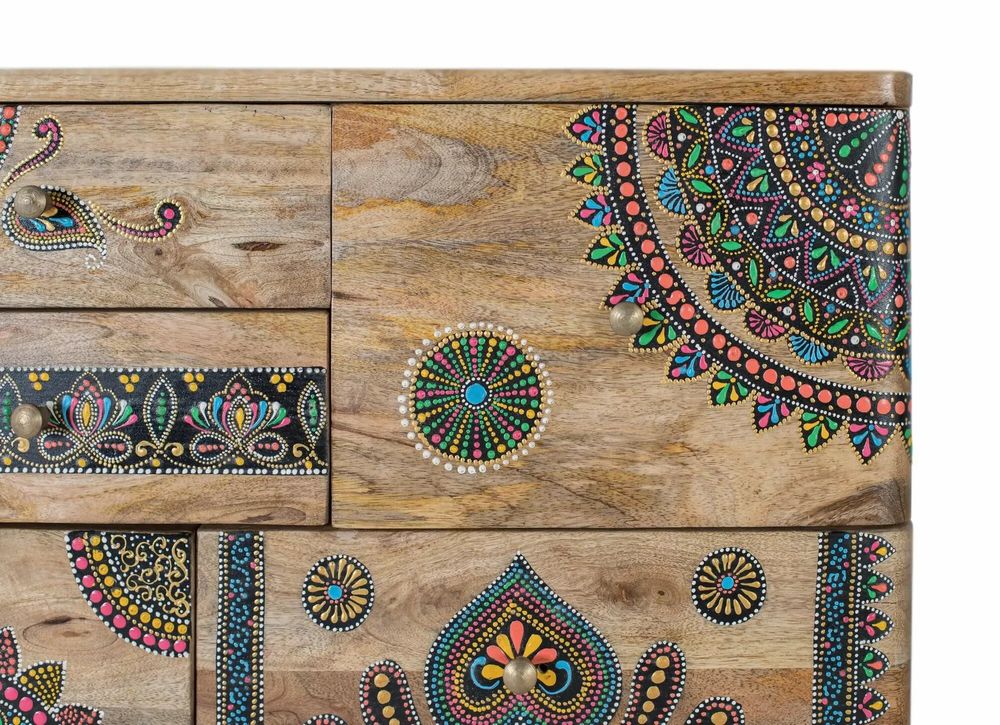 Chests of drawers - Hand-painted mango wood chest of drawers - GINER Y COLOMER