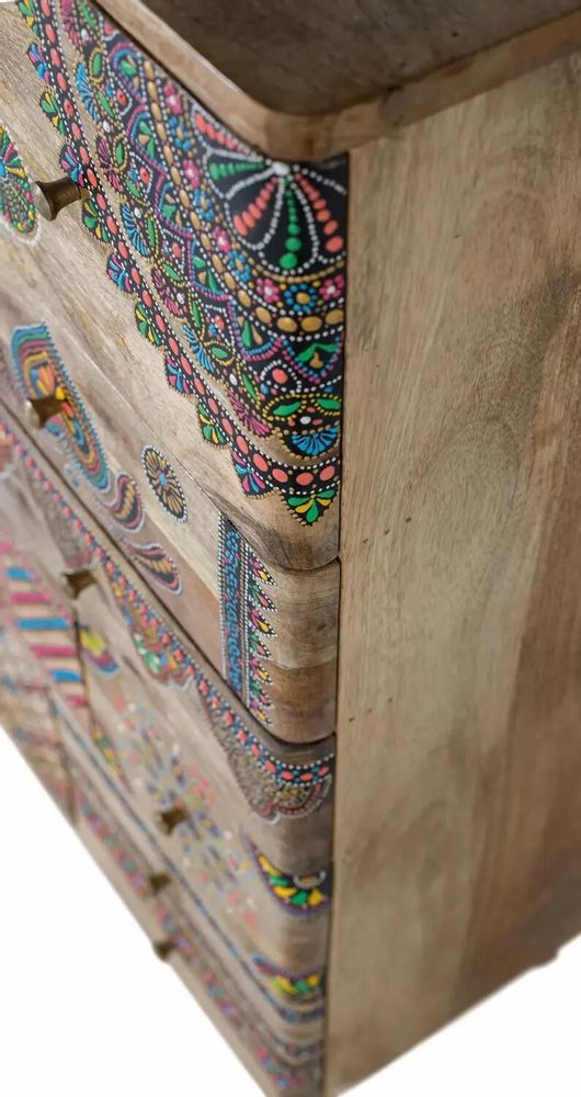 Chests of drawers - Hand-painted mango wood chest of drawers - GINER Y COLOMER