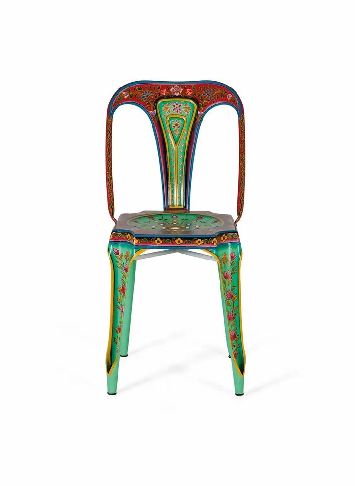 Chaises - Lot de 2 chaises multicolores en métal peint à la main - GINER Y COLOMER