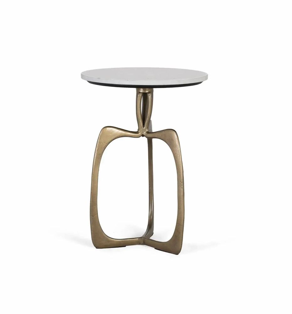 Tables basses - Table appoint moderne aluminium et marbre - GINER Y COLOMER