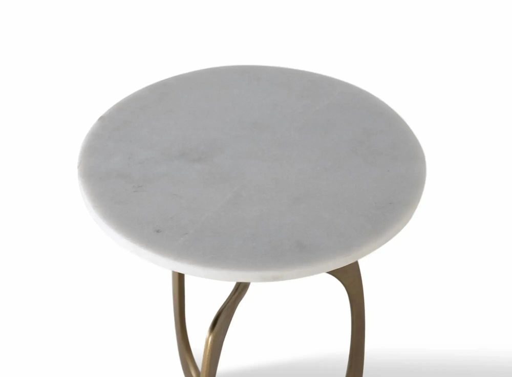 Tables basses - Table appoint moderne aluminium et marbre - GINER Y COLOMER