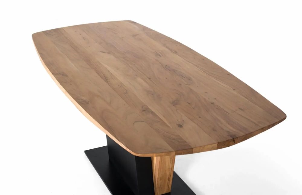 Dining Tables - Acacia wood and metal dining table - GINER Y COLOMER